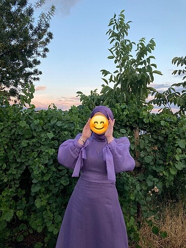 40 Beden mor Renk Birgül Bektaş lila elbise