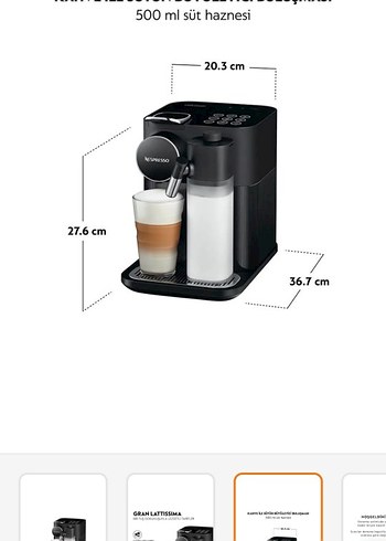  Beden Nespresso Gran Lattissima Kahve Makinesi