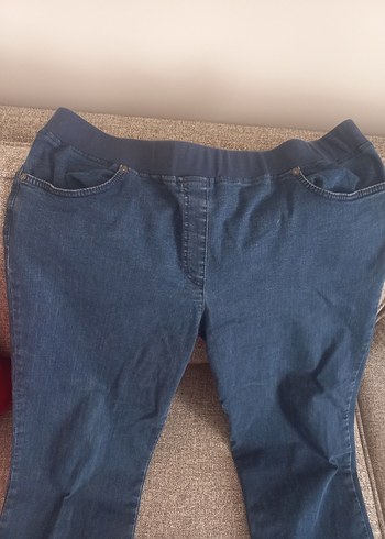 Kadın Lacivert Elastik Bel Denim Pantolon