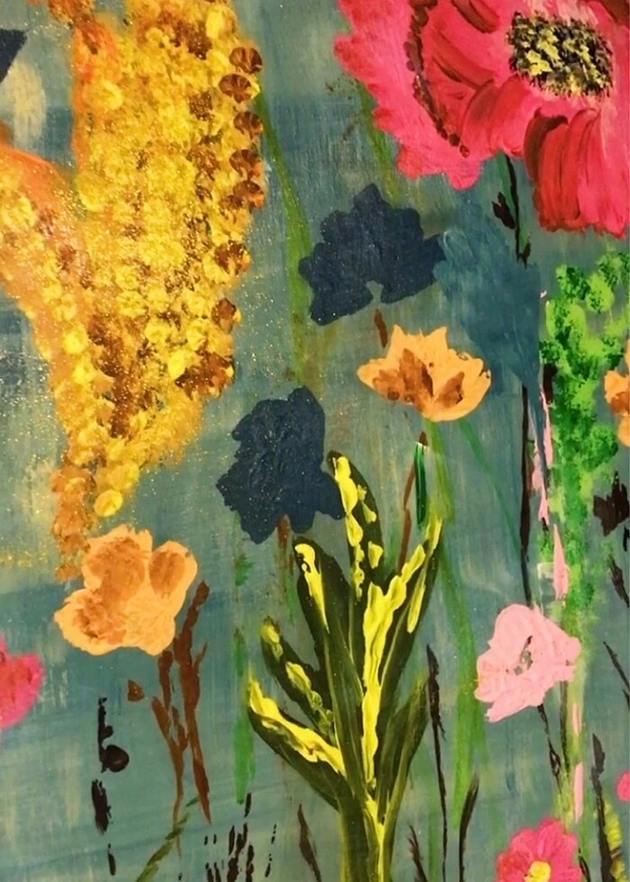 El yapımı boyama tablo petrol mavisi - Görsel 2