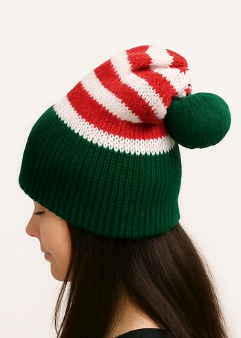 Kadın Çok Renkli Bohem Örgü Bere - Görsel 6