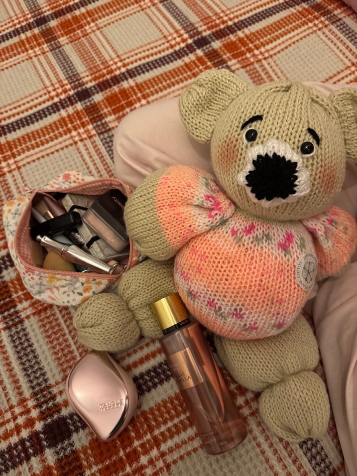 Renkli Örgü Ayıcık Peluş Oyuncak - Görsel 3