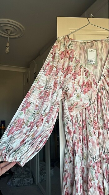 xxl Beden beyaz Renk H&M Çiçekli Elbise