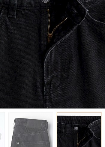 48 Beden H&M Siyah Ultra Yüksek Bel Geniş Paça Jean