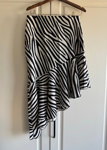 l Beden Zebra Desenli Midi Kadın Etek