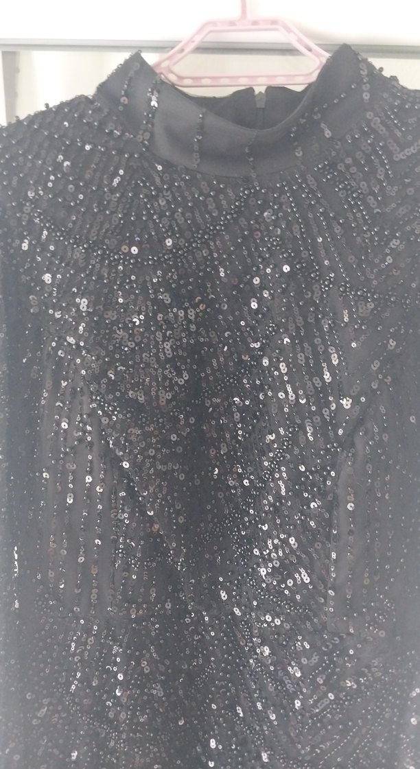 Siyah Drapeli Uzun Gotik Abiye Elbise - Görsel 4