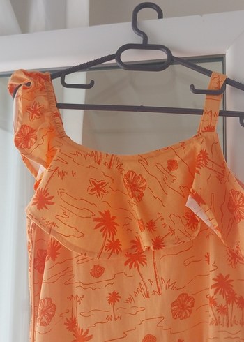 Kırmızı Desenli Salaş Kadın Tulum - Görsel 2