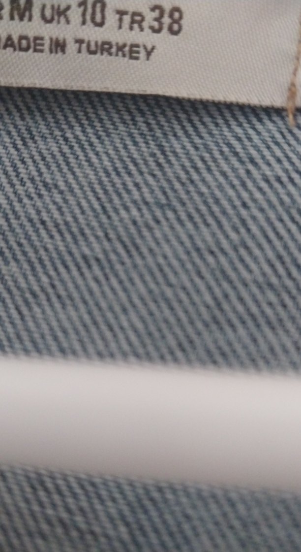 Düğmeli Uzun Bej ve Gri Denim Ceket - Görsel 2