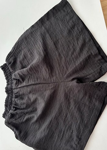 Bohem Siyah Hamile Keten Şort - Görsel 2