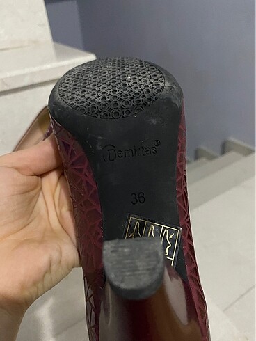 36 Beden bordo Renk Derı topuklu ayakkabı