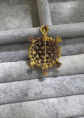 Accessorize Boncuk Detaylı Gri Kaplumbağa Broş
