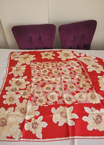 Vakko vakko kırmızı twill eşarp 