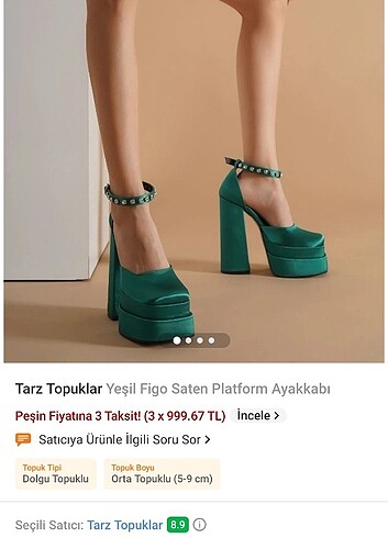 Çift platformu yuksek saten ayakkabi  - Görsel 17