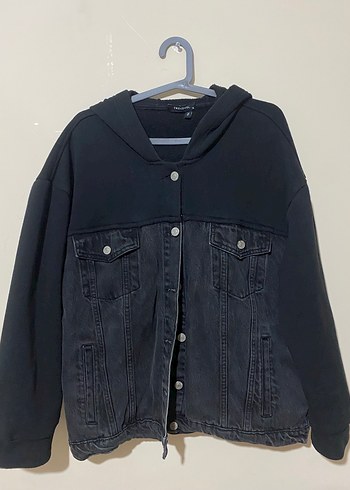 Siyah Düğmeli Kadın Denim Ceket