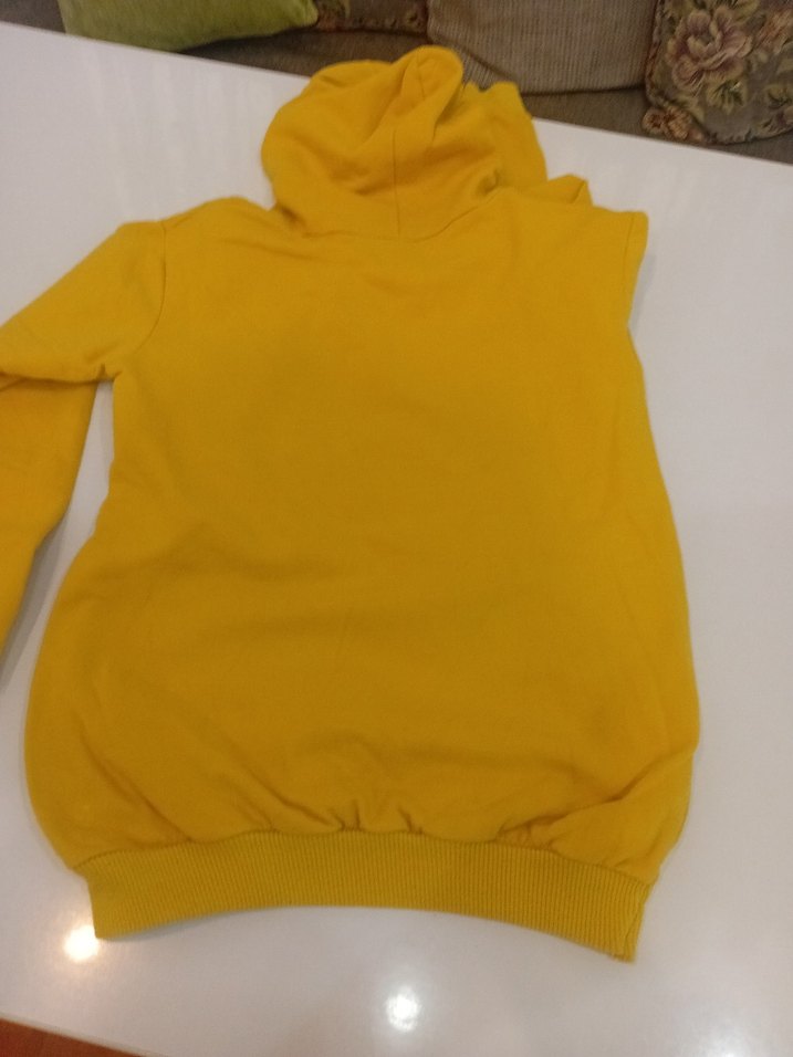 Sarı Adidas Kapüşonlu Erkek cocuk Sweatshirt - Görsel 4