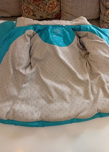 Turkuaz Kürklü Çocuk Kışlık Mont - Görsel 7