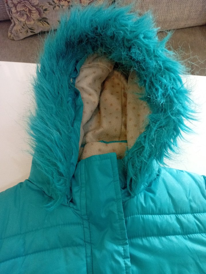 Turkuaz Kürklü Çocuk Kışlık Mont - Görsel 5