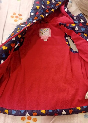 Kız Çocuk Renkli Kapüşonlu Yelek - Görsel 3