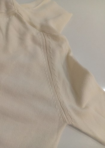 Beyaz Boğazlı Triko kız cocuk Kazak - Görsel 3