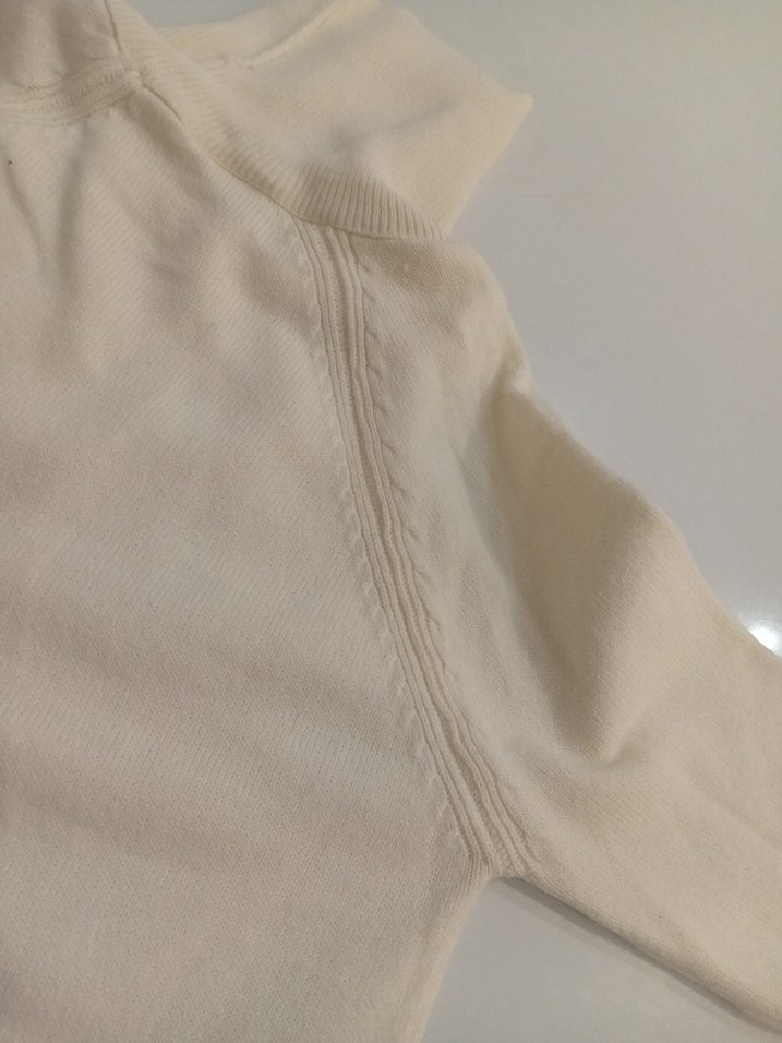 Beyaz Boğazlı Triko kız cocuk Kazak - Görsel 3