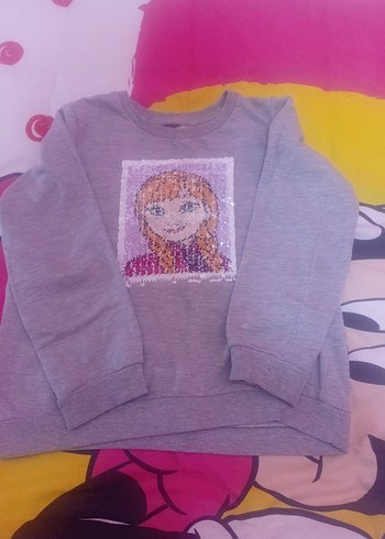 2 adet Kız Çocuk Pembe Peppa Pig Baskılı ve elsa anna sweat - Görsel 5