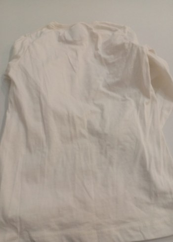 Kız Çocuk Beyaz Uzun Kollu Parlak Kalp Tişört - Görsel 3