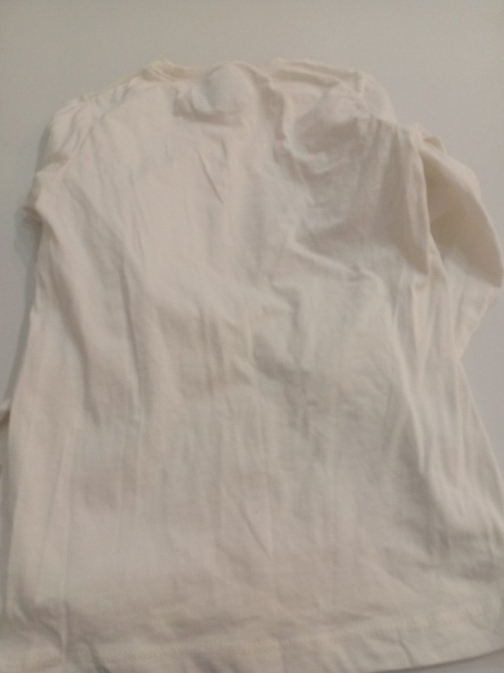 Kız Çocuk Beyaz Uzun Kollu Parlak Kalp Tişört - Görsel 3