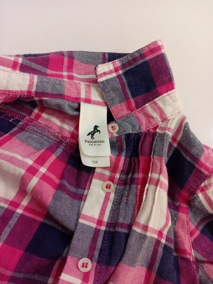 Renkli Kareli Uzun Kollu Kız gömlek - Görsel 2