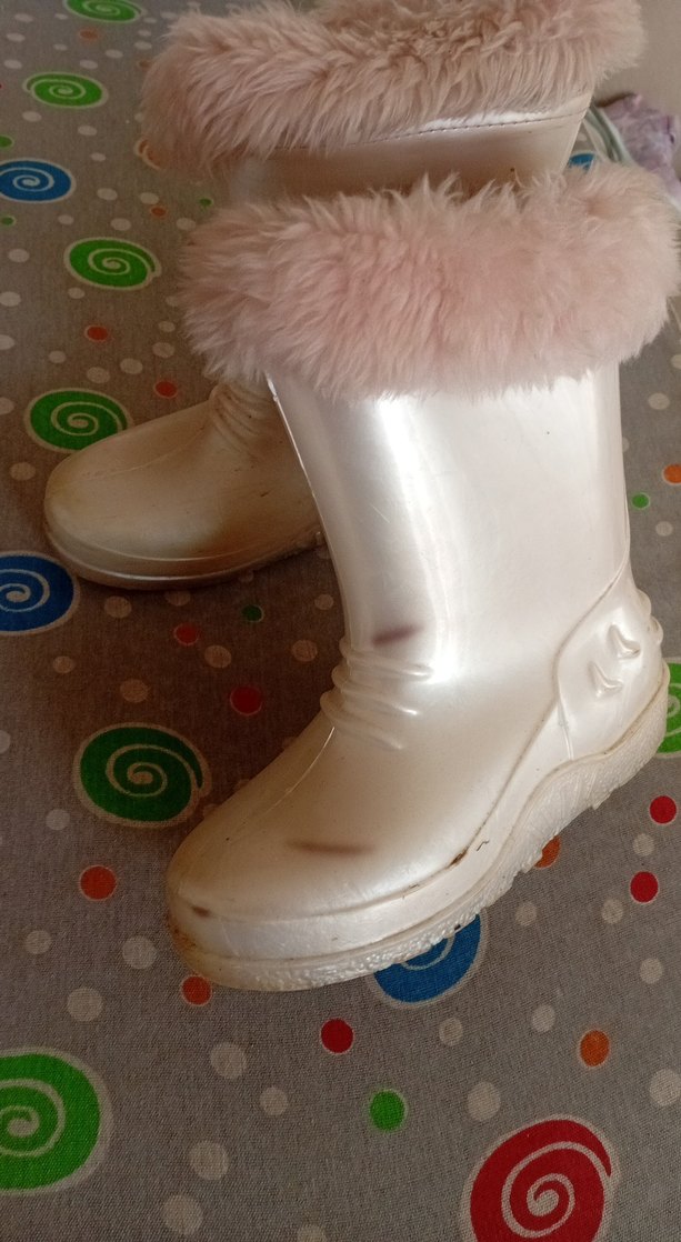 Kızlar için pembe Kürklü Lastik Çizme - Görsel 3