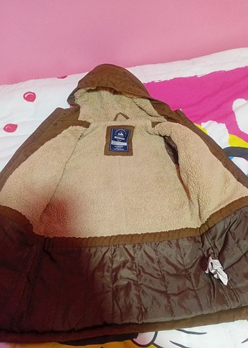 Kapüşonlu Kahverengi Kadın Mont - Görsel 8