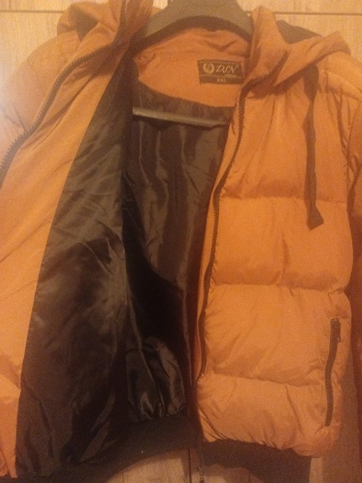 Kahverengi Kadın Midi Kaban, Fermuarlı, Yüksek Yaka şişme mont - Görsel 4