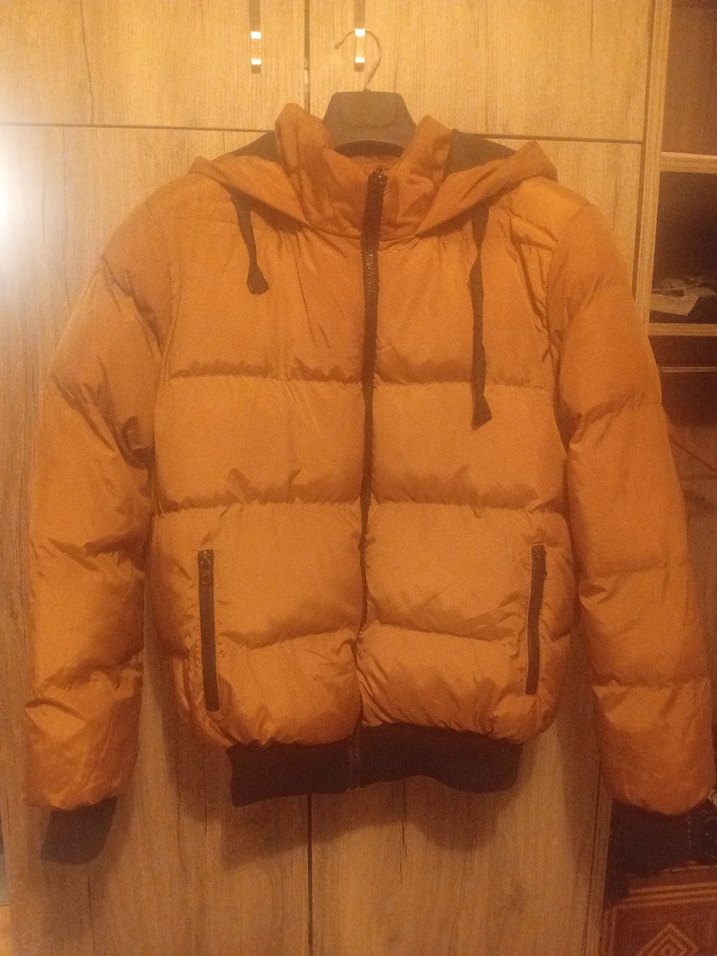 Kahverengi Kadın Midi Kaban, Fermuarlı, Yüksek Yaka şişme mont - Görsel 2