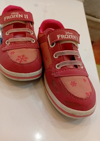 Frozen Kız Çocuk pembe Desenli Cırtcırtlı Spor Ayakkabı