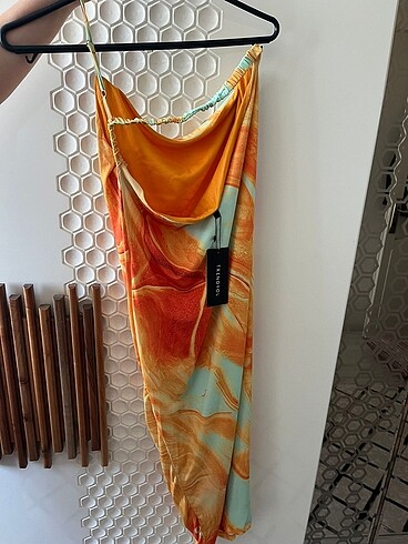 xl Beden turuncu Renk Trendyol milla elbise