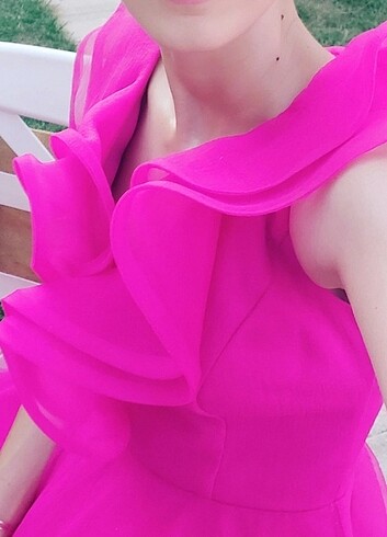 Taç Pembe mini gece elbisesi