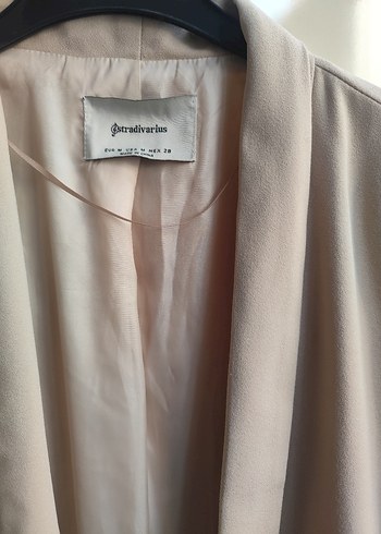 Bej Dökümlü Keten Kadın Blazer - Görsel 6