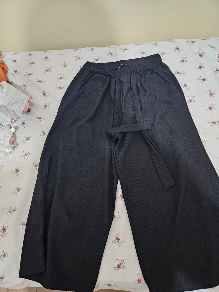 siyah genis pantalon - Görsel 2