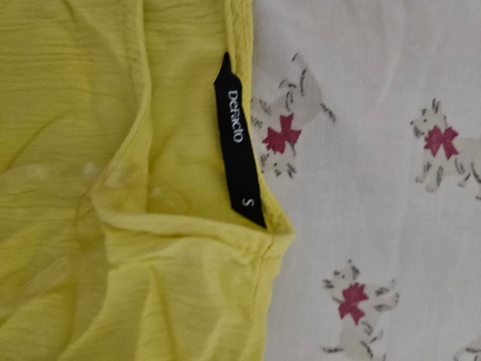 Sarı Keten bluz - Görsel 2