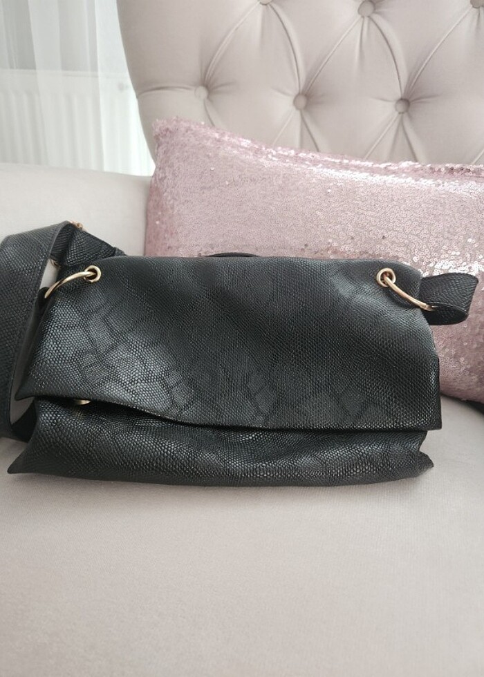 Siyah postacı canta - Görsel 4