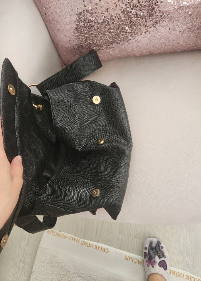 Siyah postacı canta - Görsel 5