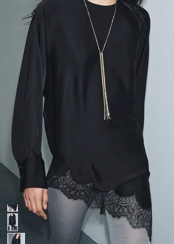 Siyah Nakışlı Gotik Zincir Detaylı Vücut Zinciri - Görsel 3