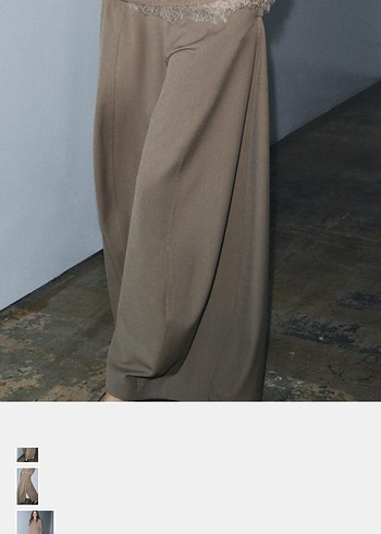 Bej Kadın Salaş Kumaş Pantolon - Görsel 4