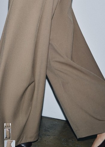 Bej Kadın Salaş Kumaş Pantolon - Görsel 5