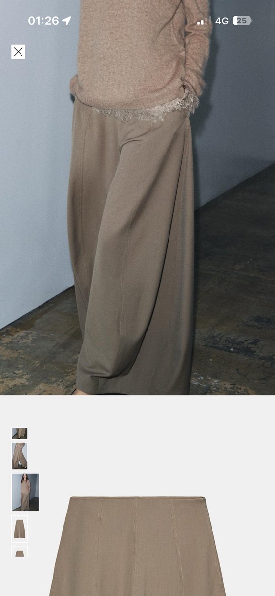 Bej Kadın Salaş Kumaş Pantolon - Görsel 4