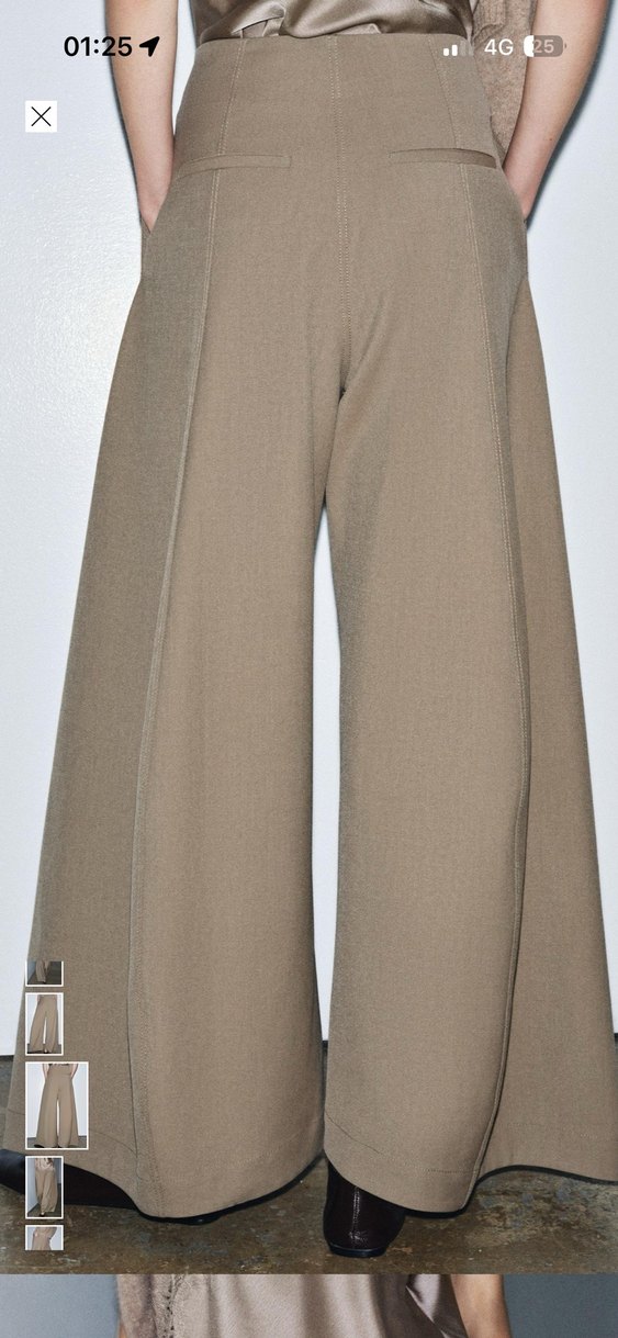 Bej Kadın Salaş Kumaş Pantolon - Görsel 2