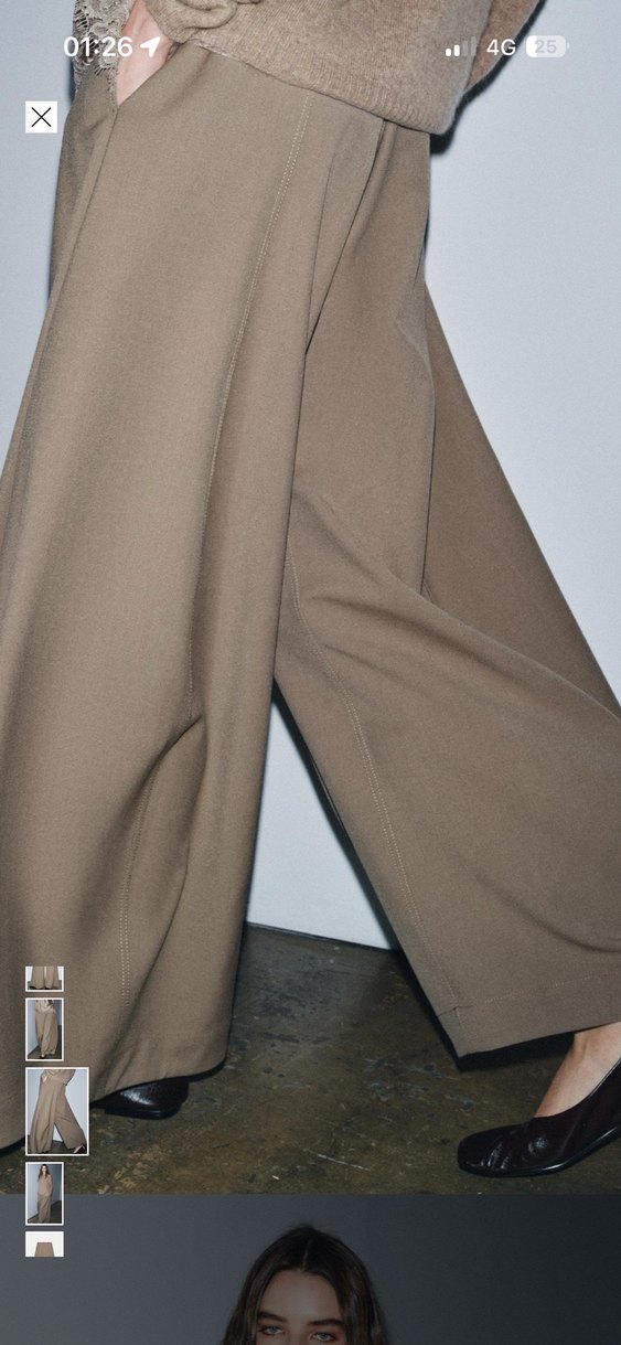 Bej Kadın Salaş Kumaş Pantolon - Görsel 5