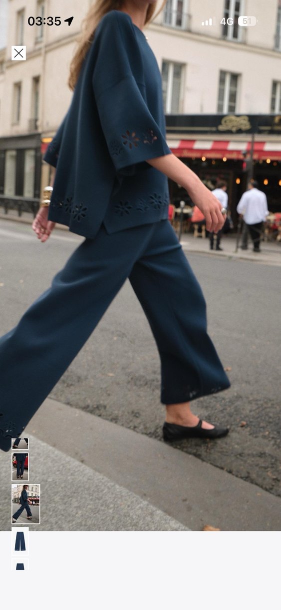 Kemer Detaylı Lacivert Midi Denim Kadın Pantolon - Görsel 4