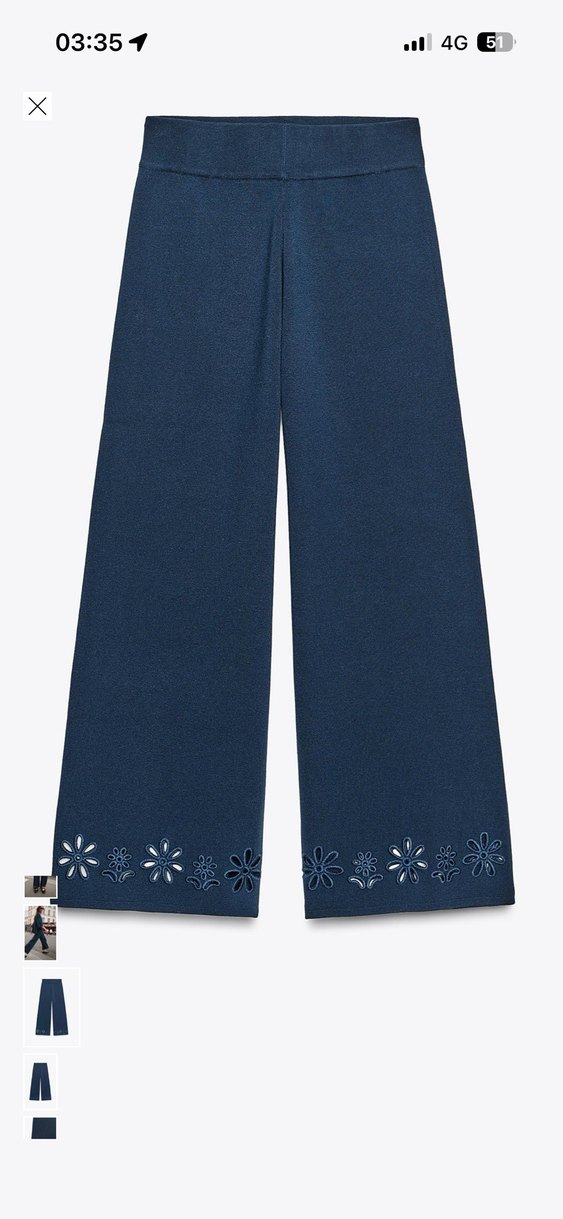 Kemer Detaylı Lacivert Midi Denim Kadın Pantolon - Görsel 3