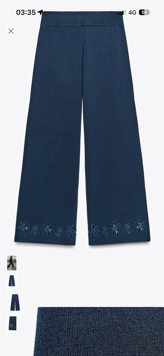 Kemer Detaylı Lacivert Midi Denim Kadın Pantolon - Görsel 5