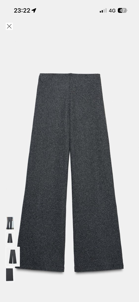 Gri Kadın Örme Kumaş Pantolon - Görsel 2